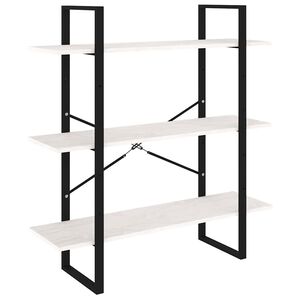 vidaXL Bibliotecă cu 3 rafturi, alb, 100x30x105 cm, lemn masiv de pin