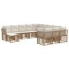 vidaXL Set de canapele de exterior 12 buc. Alb Natural și Crem