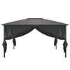 vidaXL Pavilion cu perdea, negru, 4 x 3 x 2,6 m, aluminiu