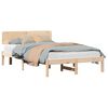 vidaXL Cadru de pat natural 135 x 190 cm Lemn de pin masiv