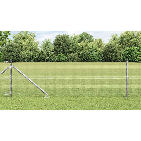 vidaXL St&acirc;lp de gard. Argintiu 50 x 0,4 m (mesh de 19 x 19 mm) Oțel
