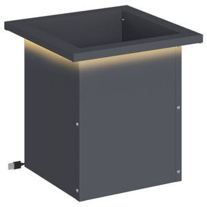 vidaXL Jardinieră de grădină cu LED Antracit 30 x 30 x 30 cm Oțel