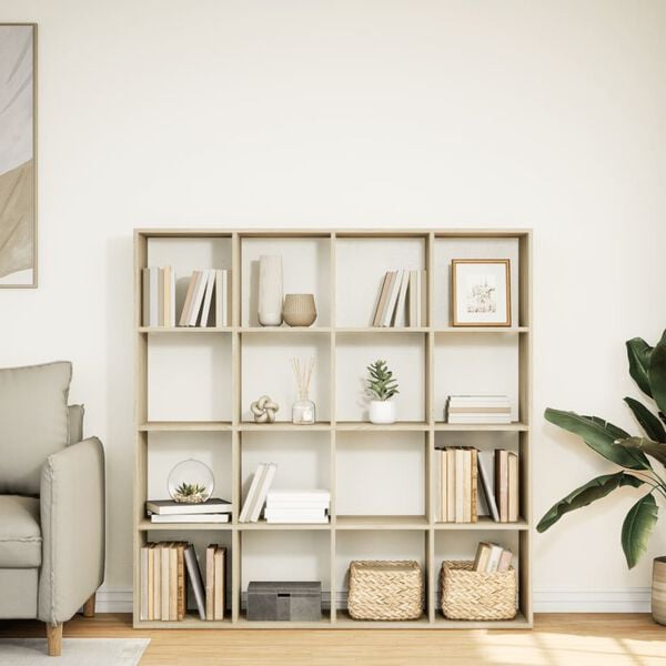 vidaXL Bibliotecă, stejar Sonoma, 137,5x29x137,5 cm, lemn prelucrat