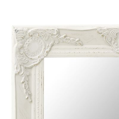vidaXL Oglindă de perete în stil baroc, alb, 50 x 40 cm