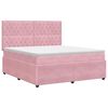 vidaXL Pat boxspring cu saltea cu headboard Roz 160 x 200 cm Catifea