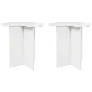 vidaXL Masă laterală 2 pcs Alb foarte lucios &Oslash; 39 x 38 cm