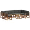vidaXL Set de canapele de exterior cu pernă 10 pcs Natural și Antracit