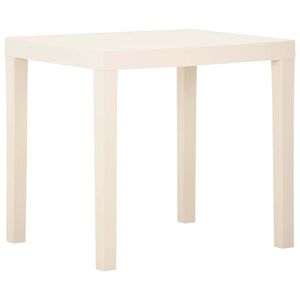 vidaXL Masă de grădină, alb, 79x65x72 cm, plastic