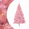 vidaXL Pom de Crăciun artificial pre-iluminat Roz 240 cm PVC