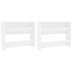 vidaXL Pantofare de perete, 2 buc., alb, 80x18x60 cm, PAL