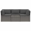 vidaXL Set mobilier de grădină cu perne, 4 piese, gri, poliratan