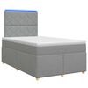 vidaXL Pat boxspring cu saltea Gri deschis 120 x 190 cm Țesătură
