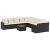vidaXL Set canapele de grădină cu perne, 11 piese, negru, poliratan