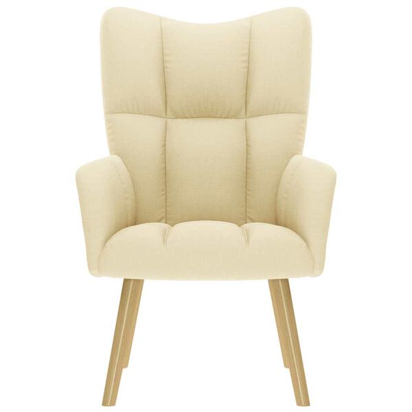 vidaXL Scaun de relaxare, crem, material textil