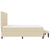 vidaXL Pat cu arcuri cu saltea cu headboard Crem 180 x 200 cm țesătură