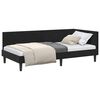 vidaXL Cadru de pat colțar cu headboard Negru 90 cm x 200 cm Catifea