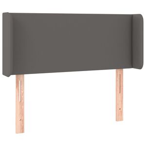 vidaXL Tăblie de pat cu aripioare gri 83x16x78/88 cm piele ecologică