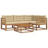 vidaXL Set de canapele de exterior cu pernă 5 pcs Natural și Bej