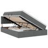 vidaXL Pat cu LED și saltea Gri &icirc;nchis 140 x 200 cm Țesătură