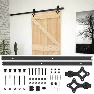 vidaXL Ușă glisantă Natural și Negru 80 x 210 cm Lemn masiv de pin
