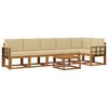 vidaXL Set de canapele de exterior 7 buc. Natural și Bej