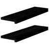 vidaXL Pervaz 2 buc lemn masiv de maro-negru 70x20x2 cm