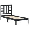 vidaXL Cadru de pat mic single, negru, 75x190 cm, lemn masiv