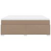 vidaXL Pat box spring cu saltea, cappuccino, 180x200cm piele ecologică