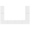 vidaXL Set comodă TV 8 pcs Alb Lemn compozit