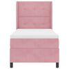 vidaXL Pat cu arcuri cu saltea cu headboard Roz 90 x 200 cm Catifea