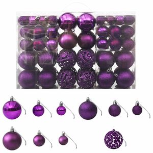 vidaXL Set globuri de Crăciun, 100 piese, violet