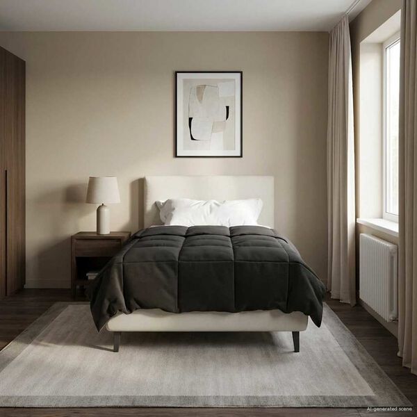 vidaXL Duvet complet pe tot parcursul anului Antracit 135 x 220 cm