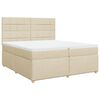 vidaXL Pat box spring cu saltea, crem, 200x200 cm, textil