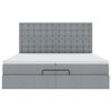 vidaXL Cadru de pat otoman cu saltele țesătură gri deschis 200x200cm