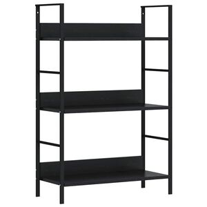 vidaXL Etajeră cărți 3 rafturi, negru, 60x27,6x90,5 cm, lemn prelucrat