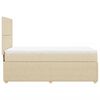 vidaXL Pat box spring cu saltea, crem, 100x200 cm, textil