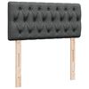 vidaXL Pat box spring cu saltea, gri &icirc;nchis, 90x200 cm, textil