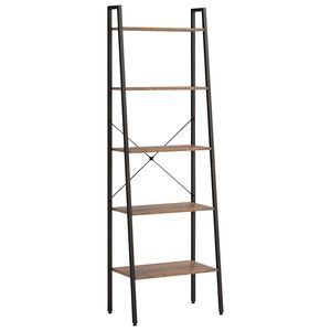 vidaXL Raft vertical cu 5 niveluri, maro &icirc;nchis și negru, 56x35x174 cm