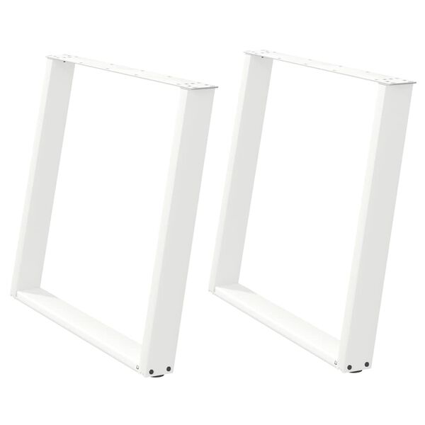 vidaXL Picioare de masă în formă de U, 2 buc., alb, 90x(72-73) cm, oțel
