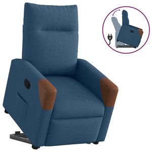 vidaXL Fotoliu rabatabil cu ridicare, albastru, material textil
