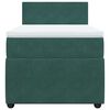 vidaXL Pat box spring cu saltea, verde &icirc;nchis, 100x200 cm, catifea