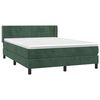 vidaXL Pat box spring cu saltea, verde &icirc;nchis, 140x190 cm, catifea