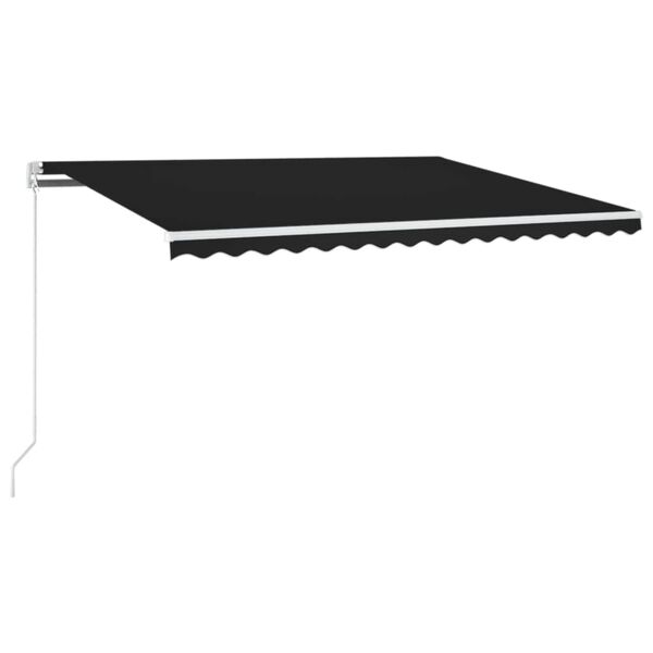 vidaXL Copertină retractabilă manual cu LED, antracit, 450x350 cm