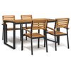 vidaXL Set mobilier de grădină, 5 piese, lemn masiv de acacia și metal