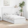 vidaXL Pat cu storage cu headboard Alb 75 x 190 cm Lemn compozit