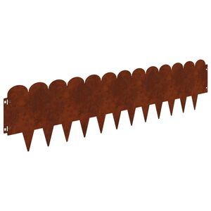 vidaXL Margine pentru gazon 10 pcs 103 x 25 cm Oțel Ruginit