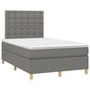vidaXL Pat box spring cu saltea, gri &icirc;nchis, 120x190 cm, textil