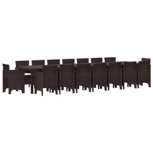 vidaXL Set de masă de grădină cu perne cu pernă 17 pcs Maro PP
