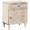 vidaXL Dulap pentru pat Alb 50 x 33 x 60 cm Lemn de mango solid