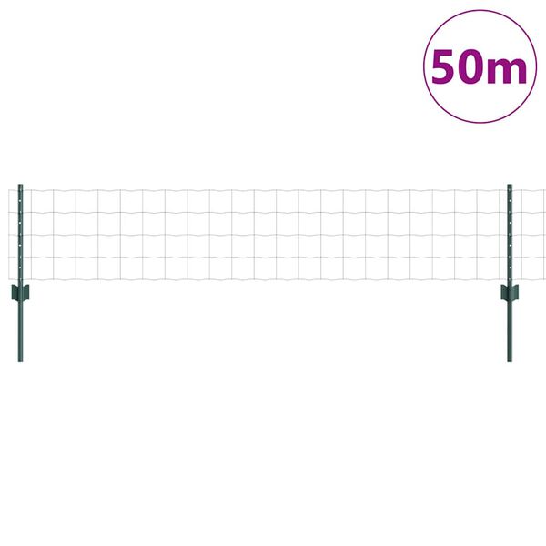 vidaXL Gard cu St&acirc;lp Verde 0,4 x 50 m Oțel și PVC